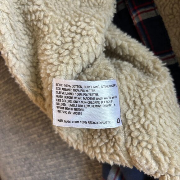 🧥 Cat & Jack Boys’ Fleece-Lined Plaid Flannel Jacket – Size M (8/10) - Picture 5 of 5